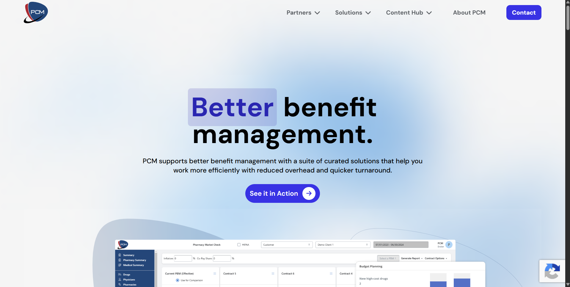 PCM SAVINGS interface